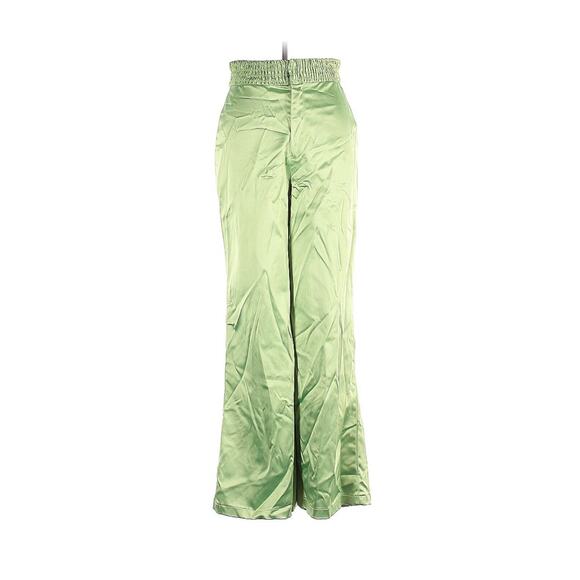 ALIÉTTE Green Neon Chartreuse Brat High Waist Wide Leg Pants size 6 - Picture 2 of 6